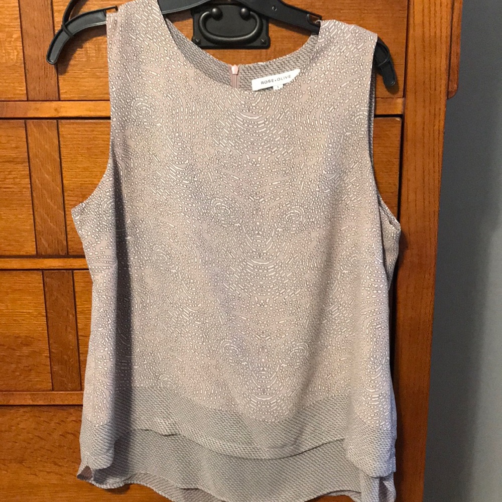 Rose olive blouse tank
